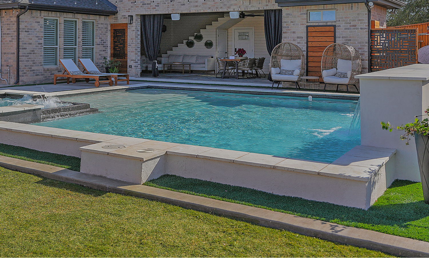 A completed WTX outdoor living space